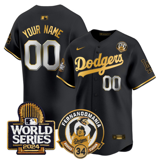 Fernando Valenzuela #34 Los Angeles Dodgers 2024 World Series Patch Vapor Premier Limited Custom Jersey