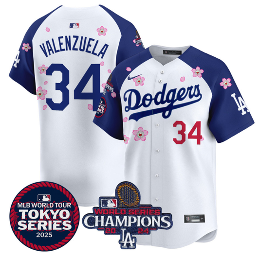Fernando Valenzuela #34 Los Angeles Dodgers 2025 Tokyo Series World Series Champions Limited Jersey