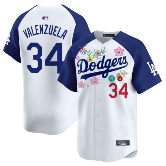 Fernando Valenzuela #34 Los Angeles Dodgers 2025 X Takashi Murakami Vapor Limited Sti Jersey
