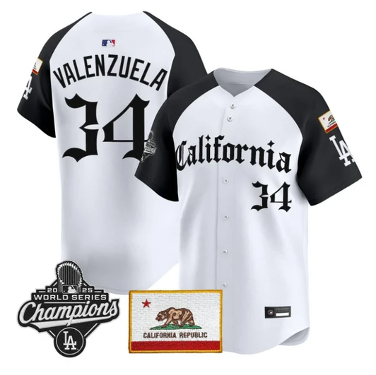 Fernando Valenzuela #34 Los Angeles Dodgers California Gothic Edition Limited Jersey