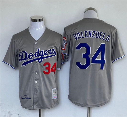 Fernando Valenzuela #34 Los Angeles Dodgers Cool Base Baseball Jer Limited Jersey - Gray