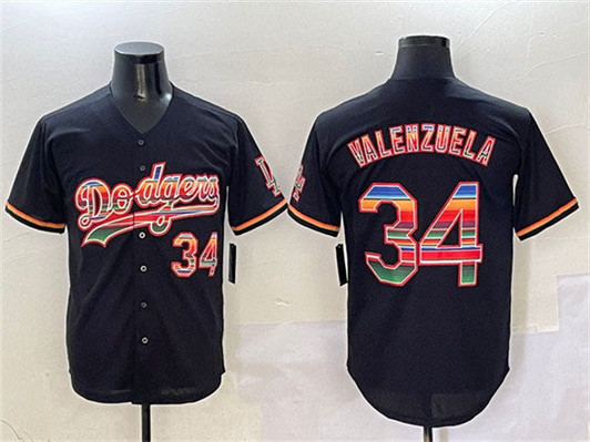 Fernando Valenzuela #34 Los Angeles Dodgers Mexico Limited Baseba Jersey - Black