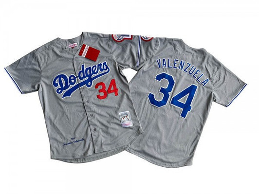 Fernando Valenzuela #34 Los Angeles Dodgers Limited Throwback Jersey - Gray