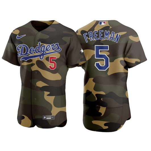 Freddie Freeman #5 Los Angeles Dodgers 2021 Armed Forces Day Jersey Gift Dodgers Fans Limited Jersey - Camo