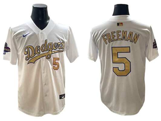 Freddie Freeman #5 Los Angeles Dodgers 2025 Gold Limited Jersey - White