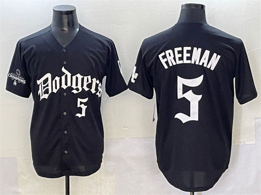 Freddie Freeman #5 Los Angeles Dodgers 2025 La Gothic Style Worl Limited Jersey - Black