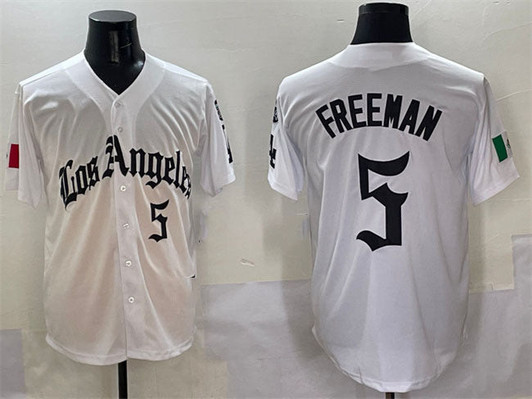 Freddie Freeman #5 Los Angeles Dodgers 2025 Mexico La Gothic Style Fe Limited Jersey - White