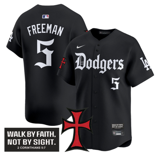 Freddie Freeman #5 Los Angeles Dodgers Faith Glory Edition Vapor Premier Limited Stit Jersey