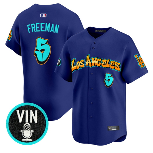 Freddie Freeman #5 Los Angeles Dodgers Graffiti Street Style Limited Jersey - Royal