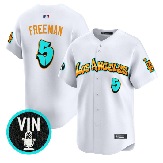 Freddie Freeman #5 Los Angeles Dodgers Graffiti Street Style Limited Jersey - White