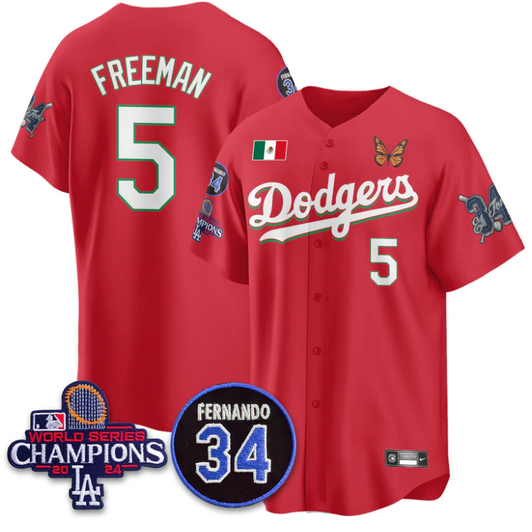 Freddie Freeman #5 Los Angeles Dodgers Mexican 34 Limited Jersey - Red