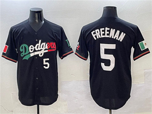 Freddie Freeman #5 Los Angeles Dodgers Mexico Flag Limited Baseba Jersey - Black