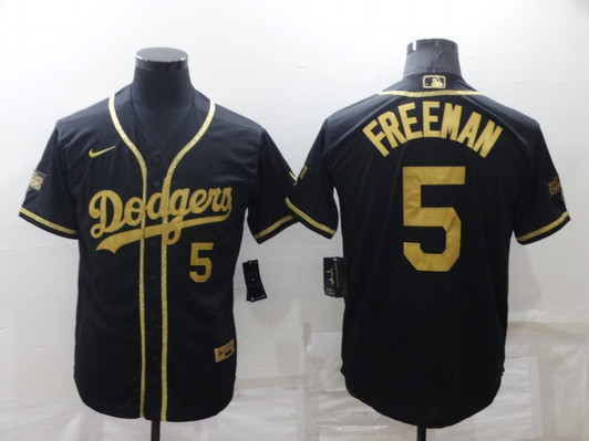 Freddie Freeman #5 Los Angeles Dodgers Nike Mens Limited Cool Base Jersey - Black Gold