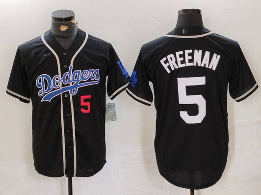 Freddie Freeman #5 Los Angeles Dodgers Number Cool Base Patch Stitche Limited Jersey - Black