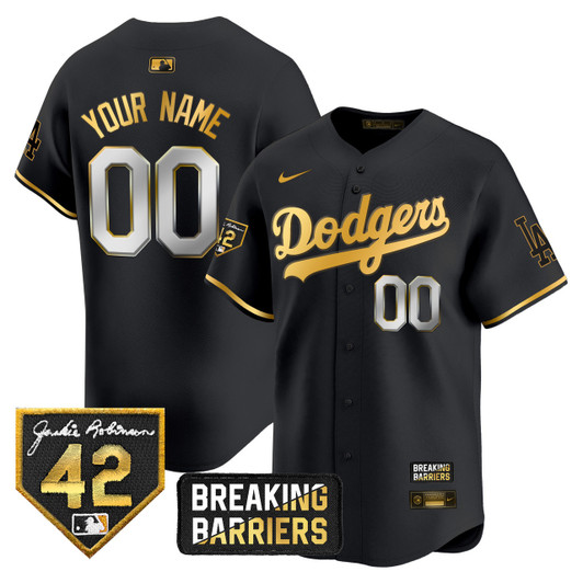 Jackie Robinson #42 Los Angeles Dodgers Breaking Barriers Patch Vapor Premier Limited Custom Jersey