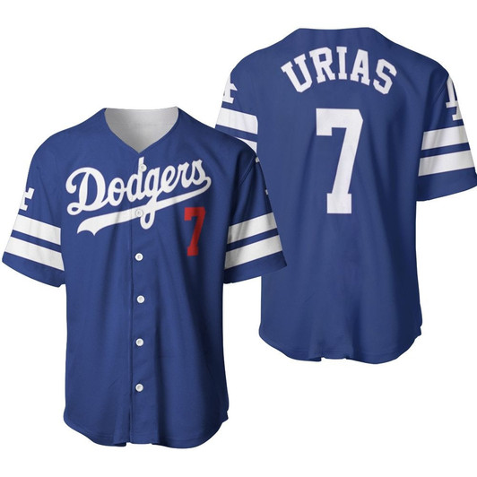 Julio Urias #7 Los Angeles Dodgers 2020 Jersey Inspired Style Limited Baseball Jersey - Blue