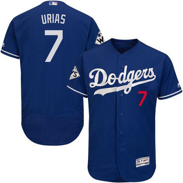 Julio Urias #7 Los Angeles Dodgers Mens 2017 Flexbase Authentic World Series Bound Jersey - Blue