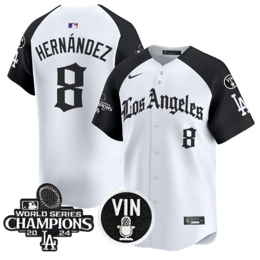 Kike Hernandez #8 Los Angeles Dodgers 2025 La Gothic Style Vapor Premier Limited Stit Jersey