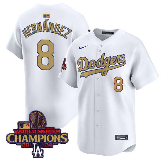 Kike Hernandez #8 Los Angeles Dodgers 2025 Vapor Premier Royal Jersey - Gold
