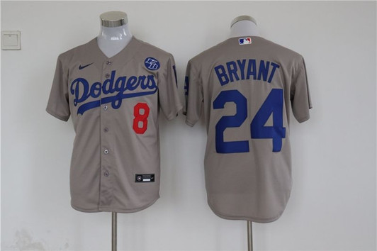 Kobe Bryant #24 Los Angeles Dodgers 2020 Tribute Limited Jersey - Grey