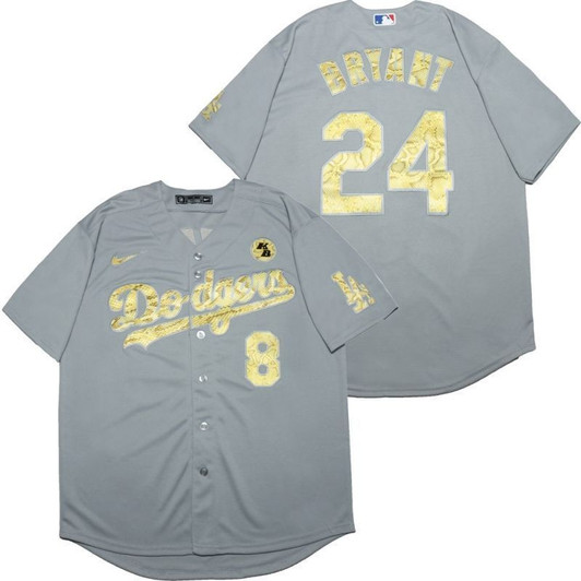 Kobe Bryant #24 Los Angeles Dodgers 2020 Tribute Light Limited Jersey - Grey