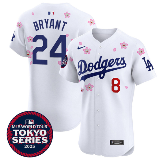 Kobe Bryant #24 Los Angeles Dodgers 2025 Tokyo Series Vapor Premier Elite Jersey - White