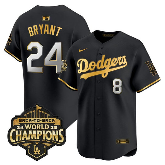 Kobe Bryant #8 Los Angeles Dodgers 2025 Back-To-Back Champions Limited Jersey