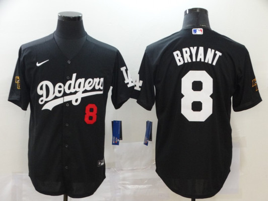 Kobe Bryant #8 Los Angeles Dodgers Nike Mens Kb Patch Limited Cool Base Jersey - Black