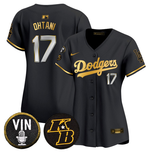 Kobe Patch Los Angeles Dodgers Women'S Vin Trim Vapor Premier Limited Jersey - Gold