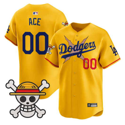 Los Angeles Dodgers #00 2025 Ace One Piece Vapor Limited Jersey - Gold