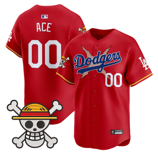 Los Angeles Dodgers #00 2025 Ace One Piece Vapor Limited Jersey - Red