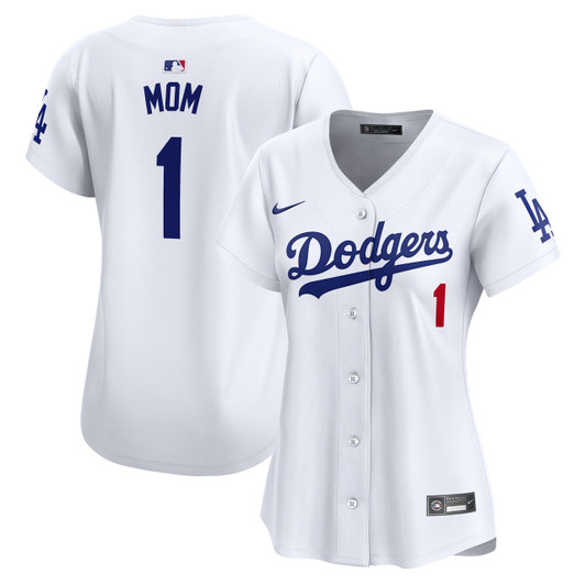 Los Angeles Dodgers #1 Nike Women'S Mom Home Limited Jersey - White