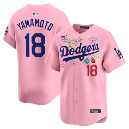 Los Angeles Dodgers #18 2025 Yamamoto (Kanji) X Takashi Murakami Vapor Cherr Limited Jersey