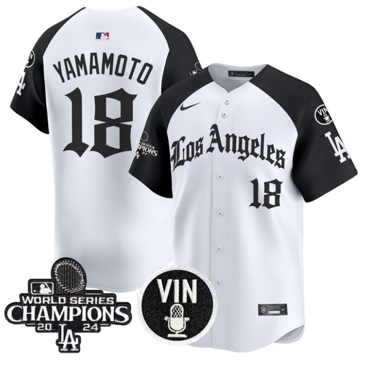 Los Angeles Dodgers #18 2025 Yamamoto La Gothic Style Vapor Premier Limited Jersey