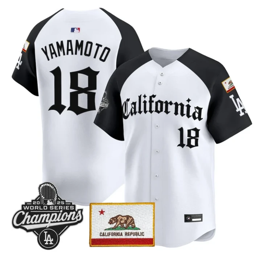 Los Angeles Dodgers #18 Yamamoto California Gothic Edition Limited Jersey