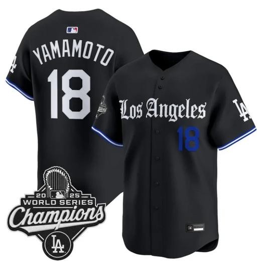Los Angeles Dodgers #18 Yamamoto Gothic Edition Premier Jersey
