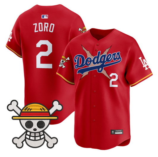 Los Angeles Dodgers #2 2025 Zoro One Piece Vapor Limited Jersey - Red