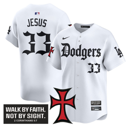 Los Angeles Dodgers #33 Jesus Faith Glory Edition Vapor Premier Limited Whit Jersey