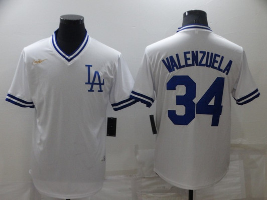 Los Angeles Dodgers #34 Mens Toro Valenzuela Limited Baseball Jersey - White