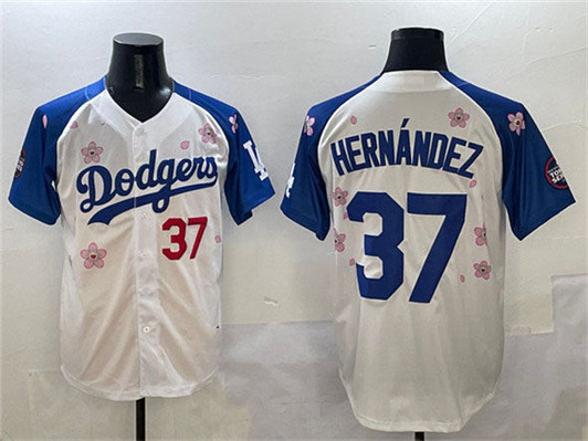Los Angeles Dodgers #37 2025 Teoscar Hernandez Tokyo Series Limited Jersey - White Royal