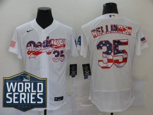 Los Angeles Dodgers 2020 Cody Bellinger35 American Flag Limited Jersey - White