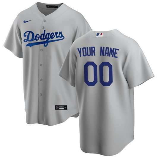 Los Angeles Dodgers 2020 Personalized Custom Light Limited Custom Jersey - Grey