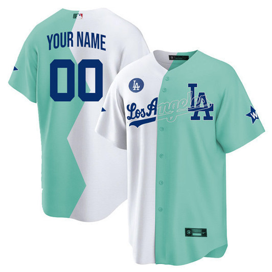 Los Angeles Dodgers 2022 All-Star Celebrity Softball Game Split Custom Name Number Limited Jersey - White Green