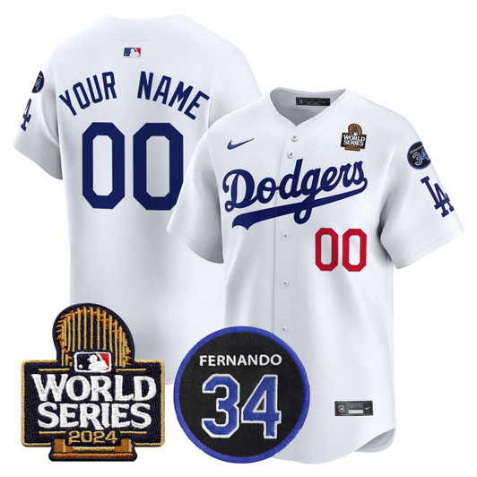 Los Angeles Dodgers 2024 Fernando Memorial World Series Patch Vapor Premier Limited V2 Custom Jersey