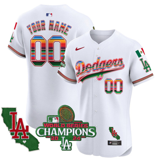 Los Angeles Dodgers 2024 Mexico World Series Champions Vapor Premier Elite Custom Jersey