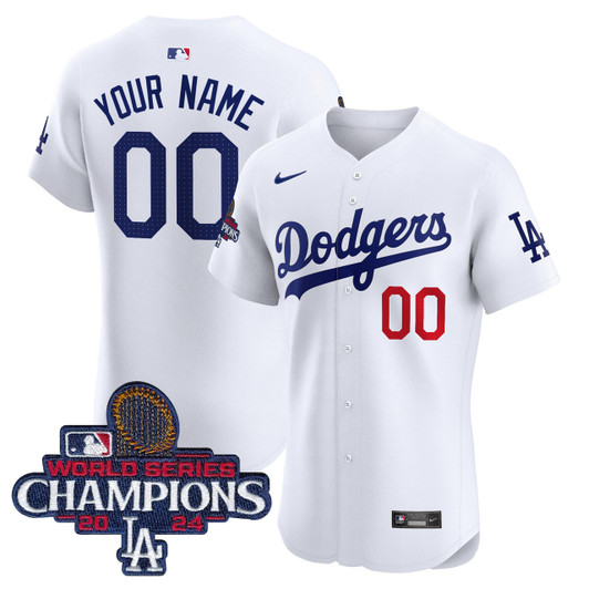 Los Angeles Dodgers 2024 World Series Champions Patch Vapor Premier Elite Custom Jersey