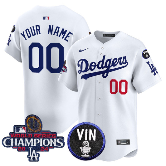 Los Angeles Dodgers 2024 World Series Champions Patch Vapor Premier Limited V3 Custom Jersey
