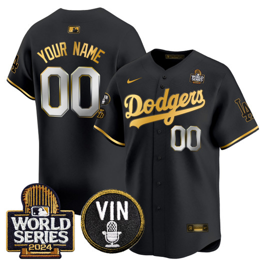 Los Angeles Dodgers 2024 World Series Trim Vapor Premier Limited V2 Custom Jersey - Gold