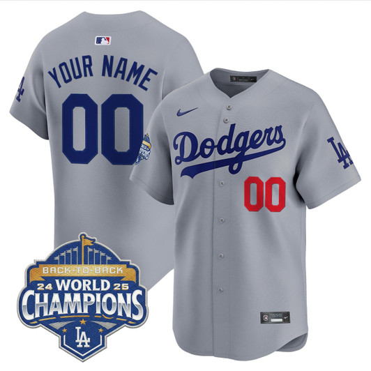 Los Angeles Dodgers 2025 Back To Back Champions Vapor Premier Limited Custom Jersey