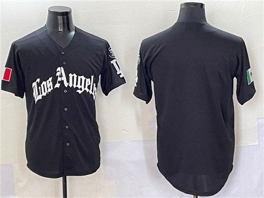 Los Angeles Dodgers 2025 Blank Mexico La Gothic Style Fernando Patch Limited Jersey - Black